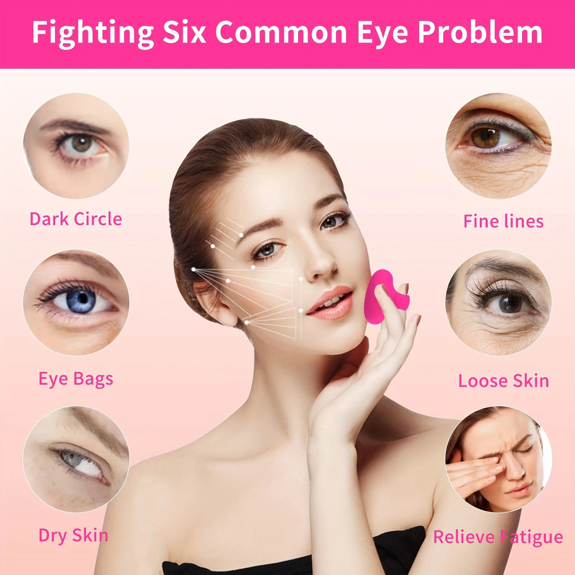 Eye Massager Pocket Mini Ring Face and Eye Massager Portable USB Charging Waterproof Face Eyes Relieve Fatigue Facial Skin Care Tools