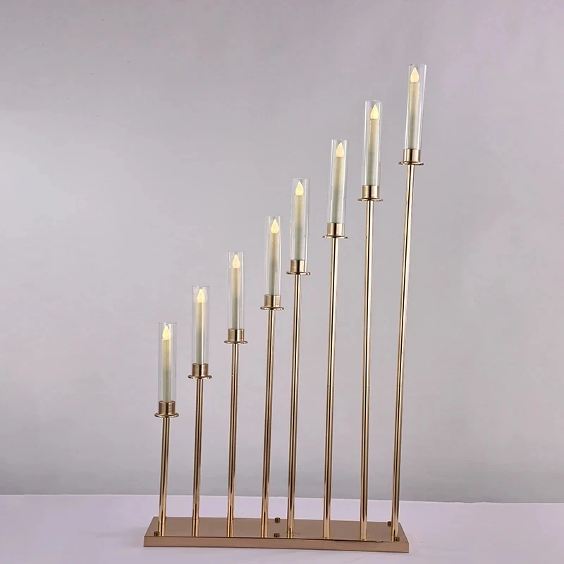 

8 Heads Candelabra Metal Candle Holders Acrylic Wedding Table Centerpieces Candle Holder Candelabrum For Party Home Decor