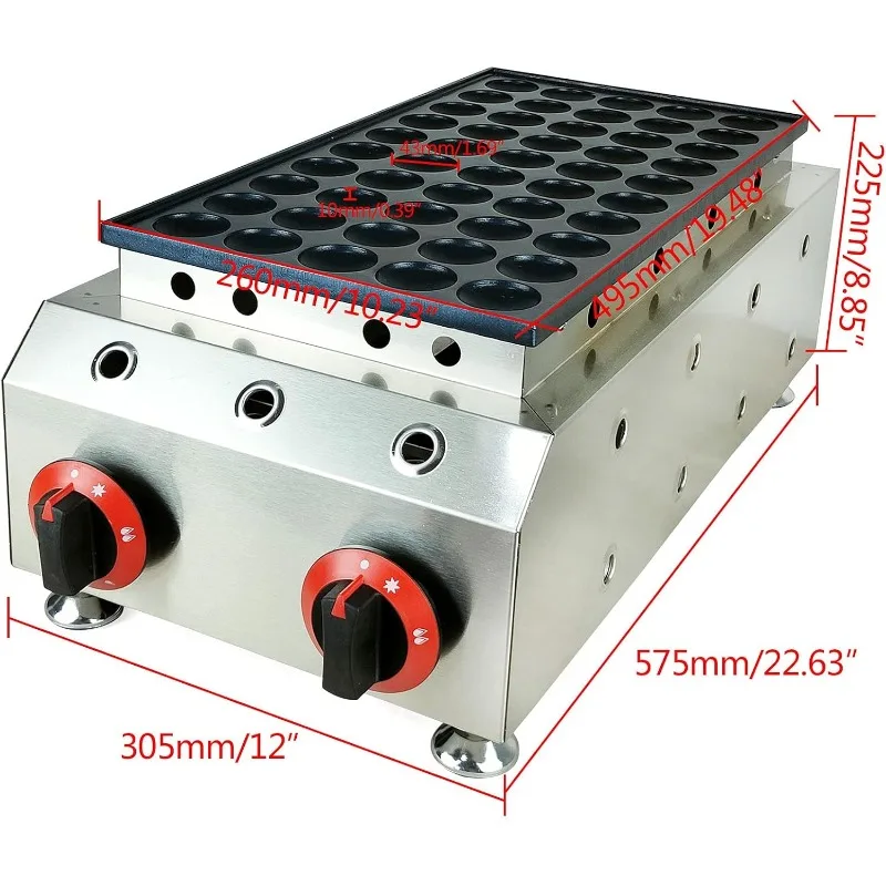 LPG Gas Pancake Maker for 50 Mini Dutch Pancakes Plate Pancake Pan,Commercial pancake for Restaurant and Home Use 3