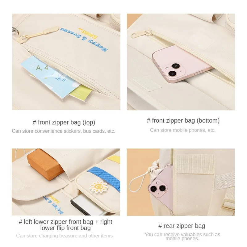 VNINE backpack for girls, middle and high school students, fashionable, lightweight, large capacity backpack, travel computer