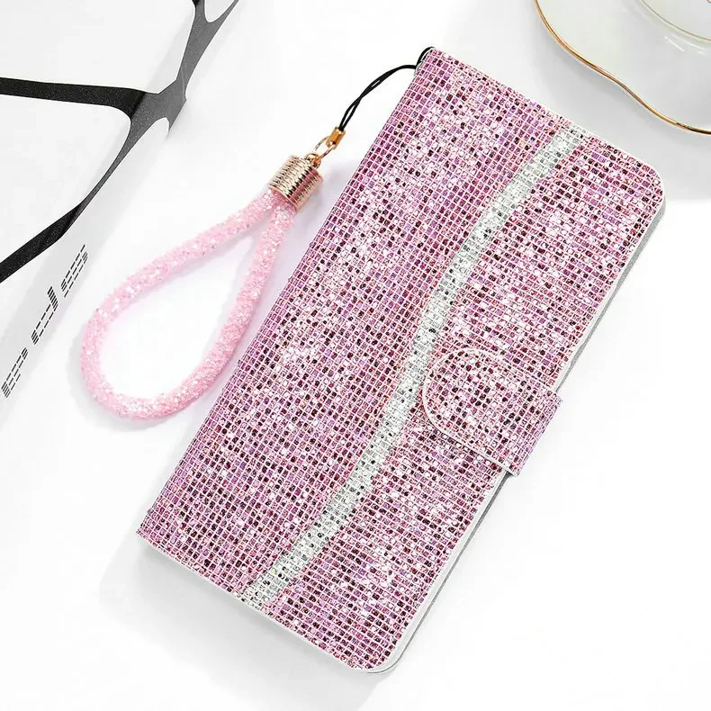 Bling Flip Glitter Wallet Book Case
