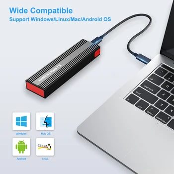M2 NVMe SSD Enclosure 10Gbps PCIe SSD Case Portable Box USB C 3 2 Gen2