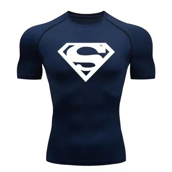 Maglietta Sportiva a Compressione da Uomo, T-Shirt a Maniche Corte ad Asciugatura Rapida, Top Estivo per Fitness, T-shirt da Bodybuilder per Corsa