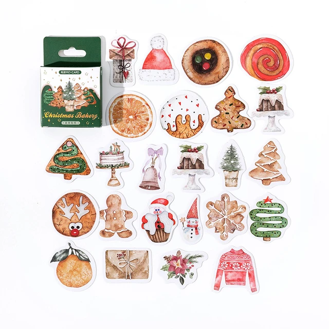 Cozy Christmas Waterproof Flake Stickers (42 pcs)