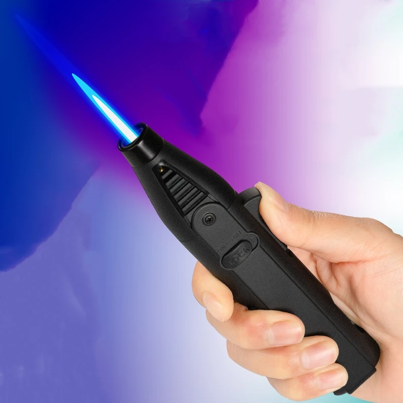 

2023 New Portable Windproof Direct Fire Gas Metal Lighter, Outdoor Barbecue Kitchen Cigar Torch Lighter, Men's Gift