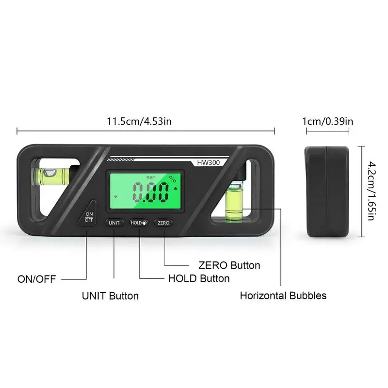 Digital Inclinometer Angle Finder Angle Gauge Level Tool Spirit Level Magnet Base LCD Display Inclinometer Construction Tools
