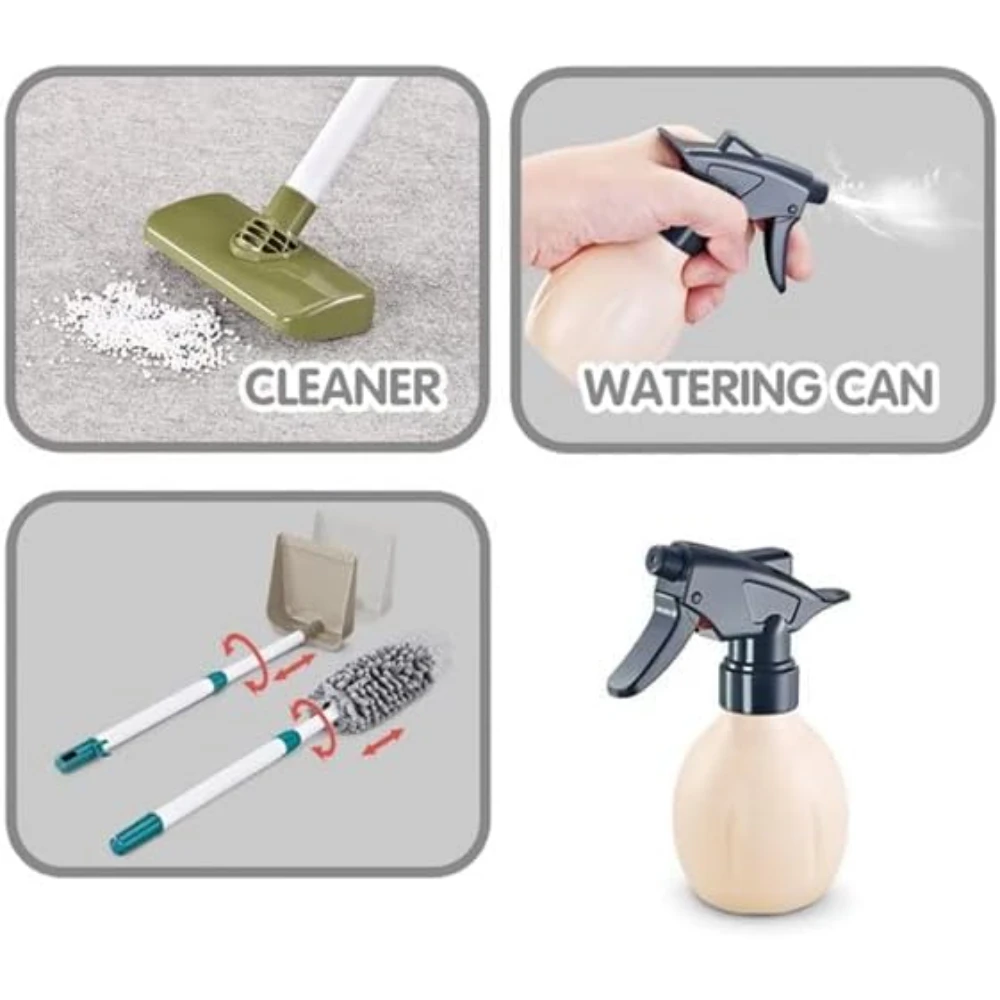 WizKidz Kids Simulated Life Cleaning Toys Pretend Play Cleaning Set Broom Vacuum Cleaner Tool Toy for Fun Sanitation Simulation 4