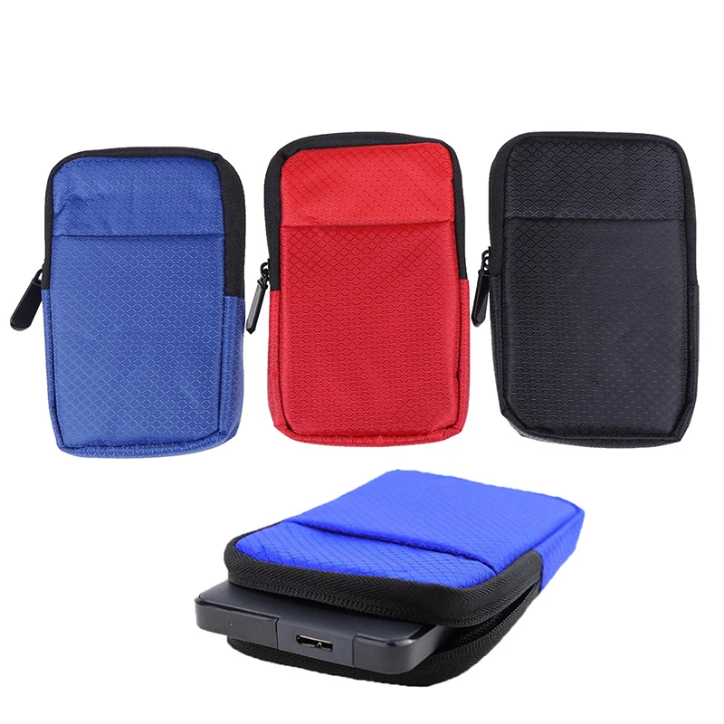 Portable 2.5" External USB Hard Drive Disk HDD Carry Case Cover Pouch Bag For Usb Cable 1PCS