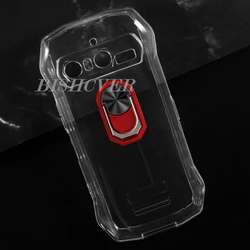 Blackview N6000 4.3 Back Ring Holder Silicone Phone Case for Blackview N6000 (Transparent C Red)