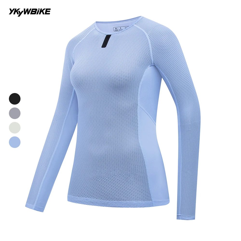 YKYWBIKE Women's Cycling Base Layers Long Sleeve Quick Dry Breathable Full Base Layer Bicycle Undershirt Road Bike Clothing