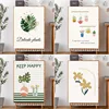 Nature Plant Potted Nordic Cabinet Short Curtains Punch-free Half-curtain Dust Cover Shoe Shelf Kitchen Storage Shelf Curtains 1