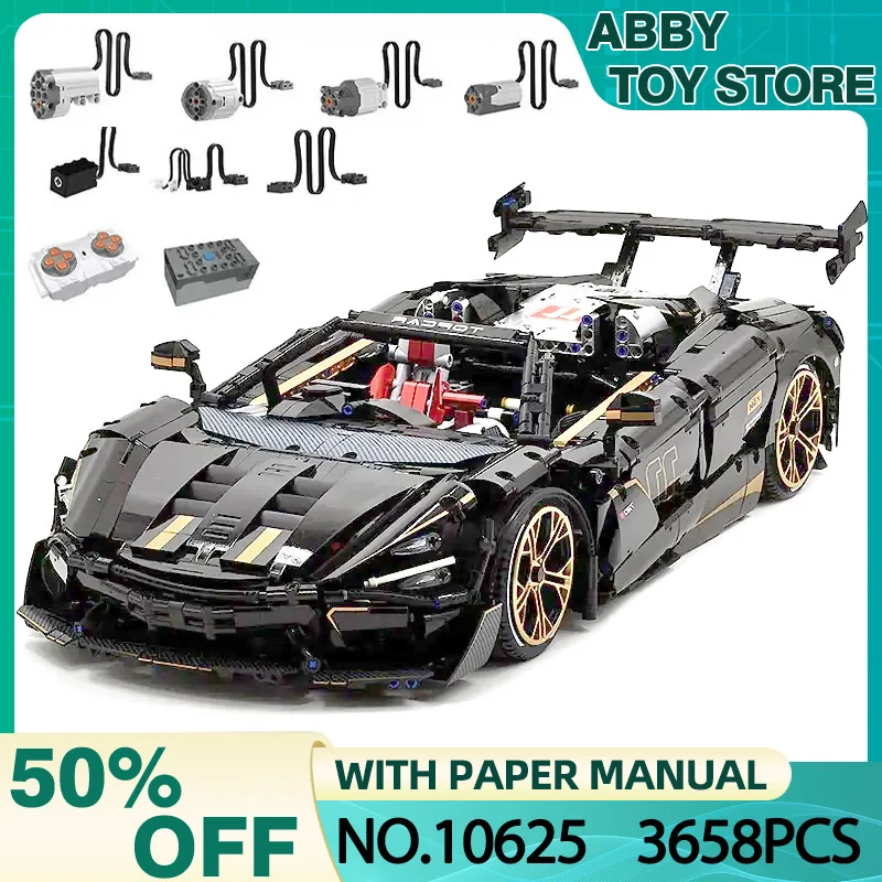 

New 10625 3658pcs MOC 1:8 Technical RC Power Sport Car Hypercar Model Building Blocks Bricks Puzzle Toys Christmas Gift For Kids