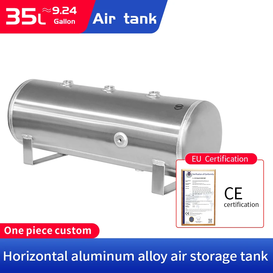 Tanque de Pressão de ar com Reservatório Horizontal de Alumínio Compressor de Armazenamento de ar Dental Carro Caminhão Chifre de ar 24l