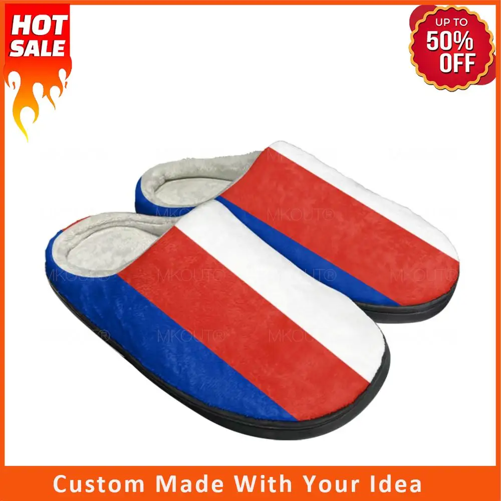 

Russian Flag Home Cotton Custom Slippers Mens Womens Sandals Russia Plush Bedroom Casual Keep Warm Shoes Thermal Slipper