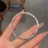 S999 Pure Silver Fashion Bracelet Three-Sided Crushed Ice Classic Sterling Silver Solid Bangle Fine Jewelry Gift New EW1004 1