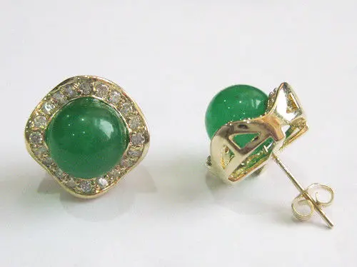 

Genuine Natural Green Quartzite stone Earring