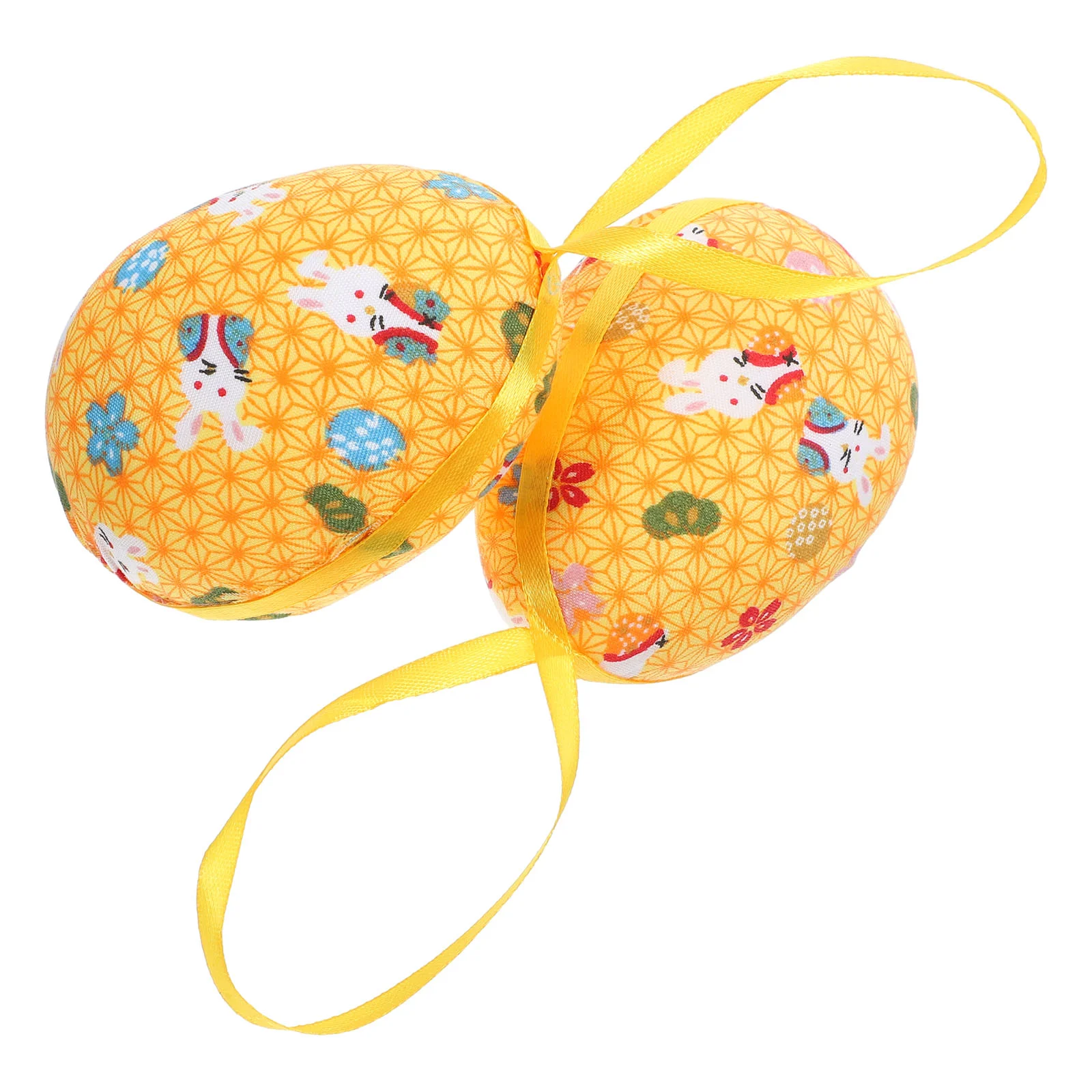 

2 Pcs Egg Decoration Pendant Easter Hanging Adorn Festival Cloth Tree Eggs Decorations