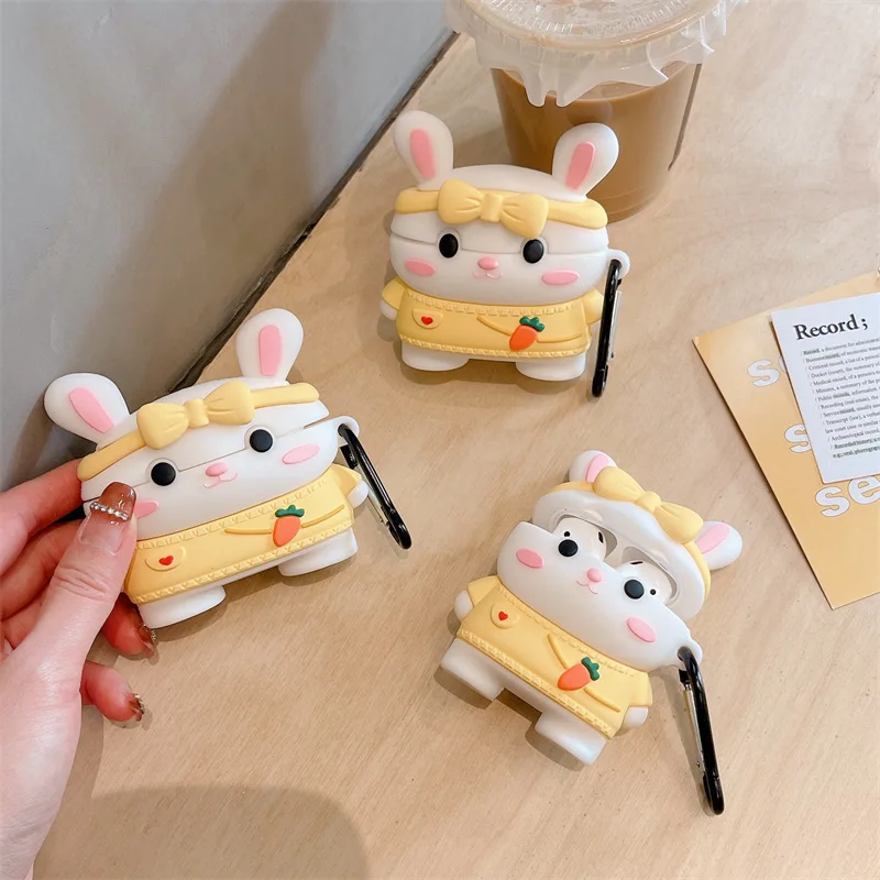 

Cartoon Rabbit Hat Beaver Airpods Case For Airpods Pro 2ND Earphone Set 1/2/3 Generation Earphone Set Cute Protective Cover