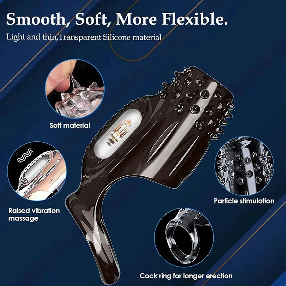 Penis Sleeve For Men Repeater Ring Overbold Enlargement Delay G-spot Delay Sleeve Crystal Wolf Braces Sex Toy Adult Products