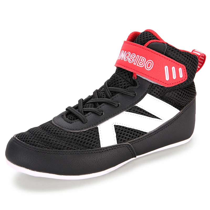 

2022 New Teenagers Wrestling Shoes Breathable Boxing Sneakers Non Slip Hook Loop Training Shoes Wear-Resisting Kids Sport Shoes