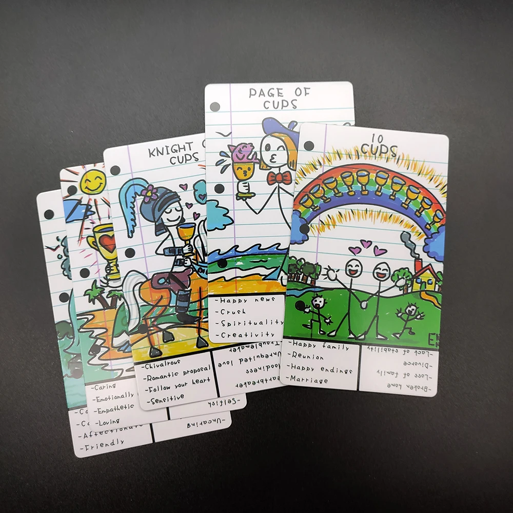 Doodle keyword Tarot deck designed Tarot cards with graffiti style illustrations