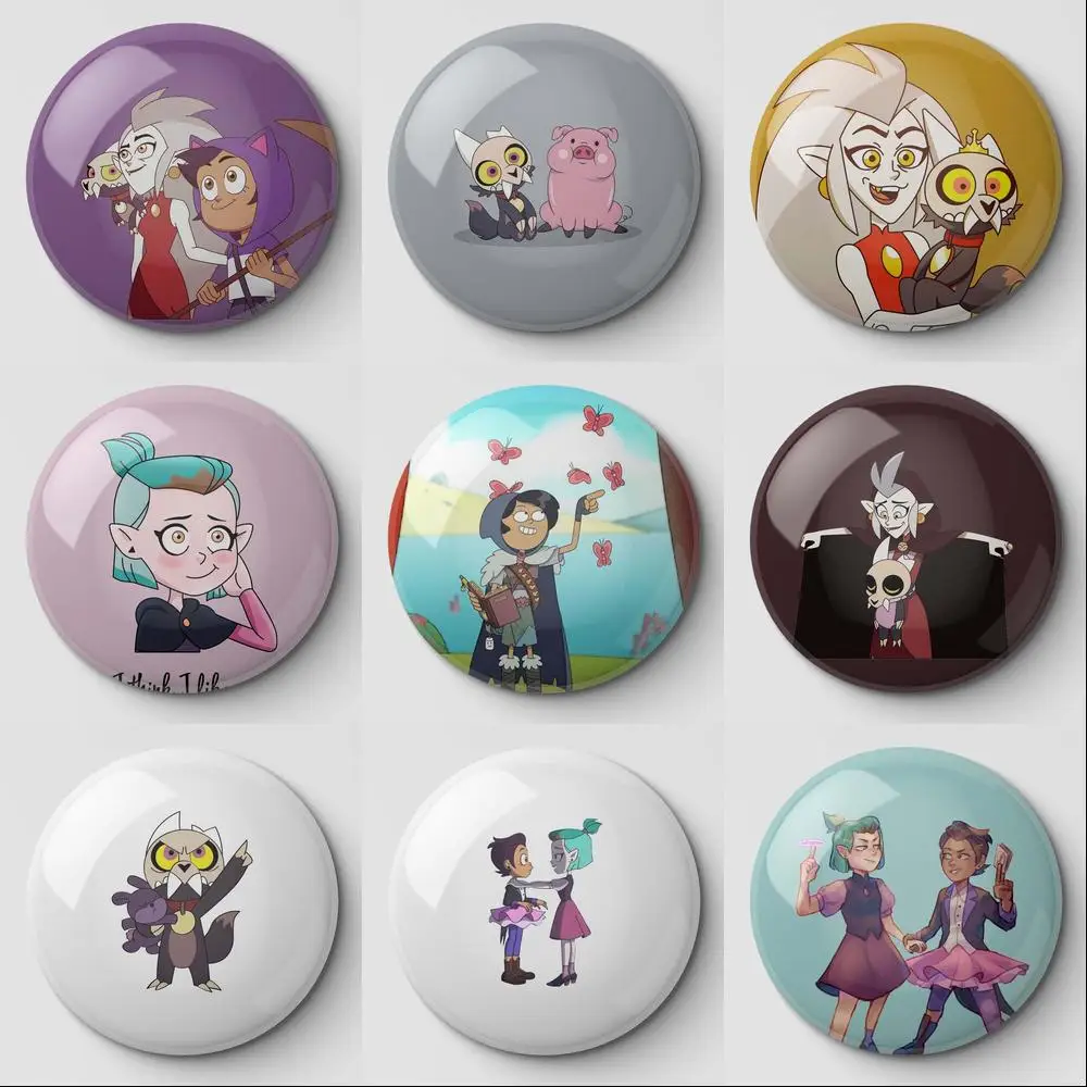 Eda King And Luz The Owl House Soft Button Pin Customizable Funny Decor Lover Collar Women