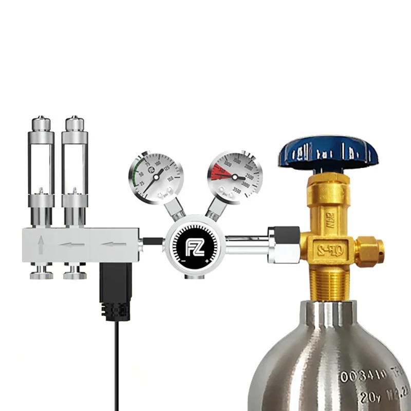 Fzone Pro Aquarium CO2 Regulator Pressure Solenoid High Cylinder Valve Accessories Fish Tank Equipment Carbon Dioxide Reducer 6