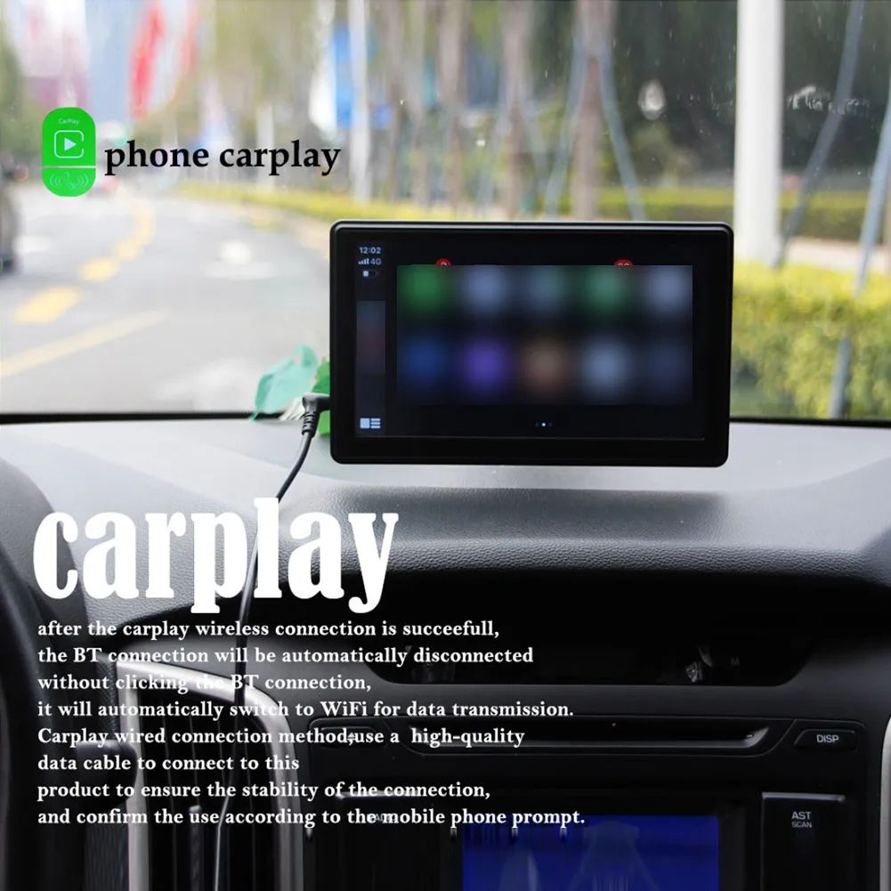 Universal 7inch Portable Carplay And Auto Car Radio Bluetooth HD Multimedia Video Player Touch Screen |