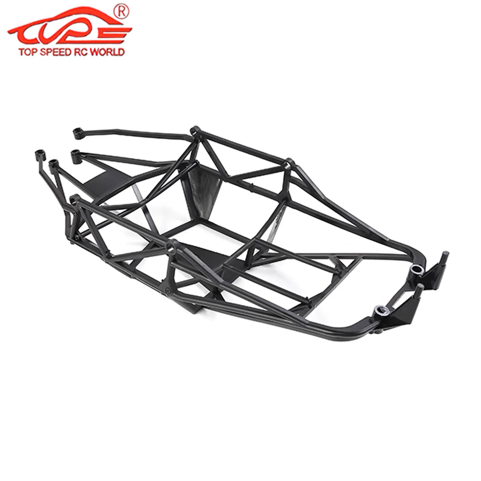 Détail des fixations et renforts du kit cage roulante plastique pour BAJA 5T 5SC