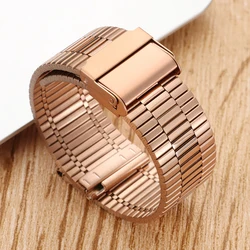 Elegant Stainless Steel Watch Strap - Matte & Polished Finish, Quick Release Bracelet - 22mm (Rose Gold)
