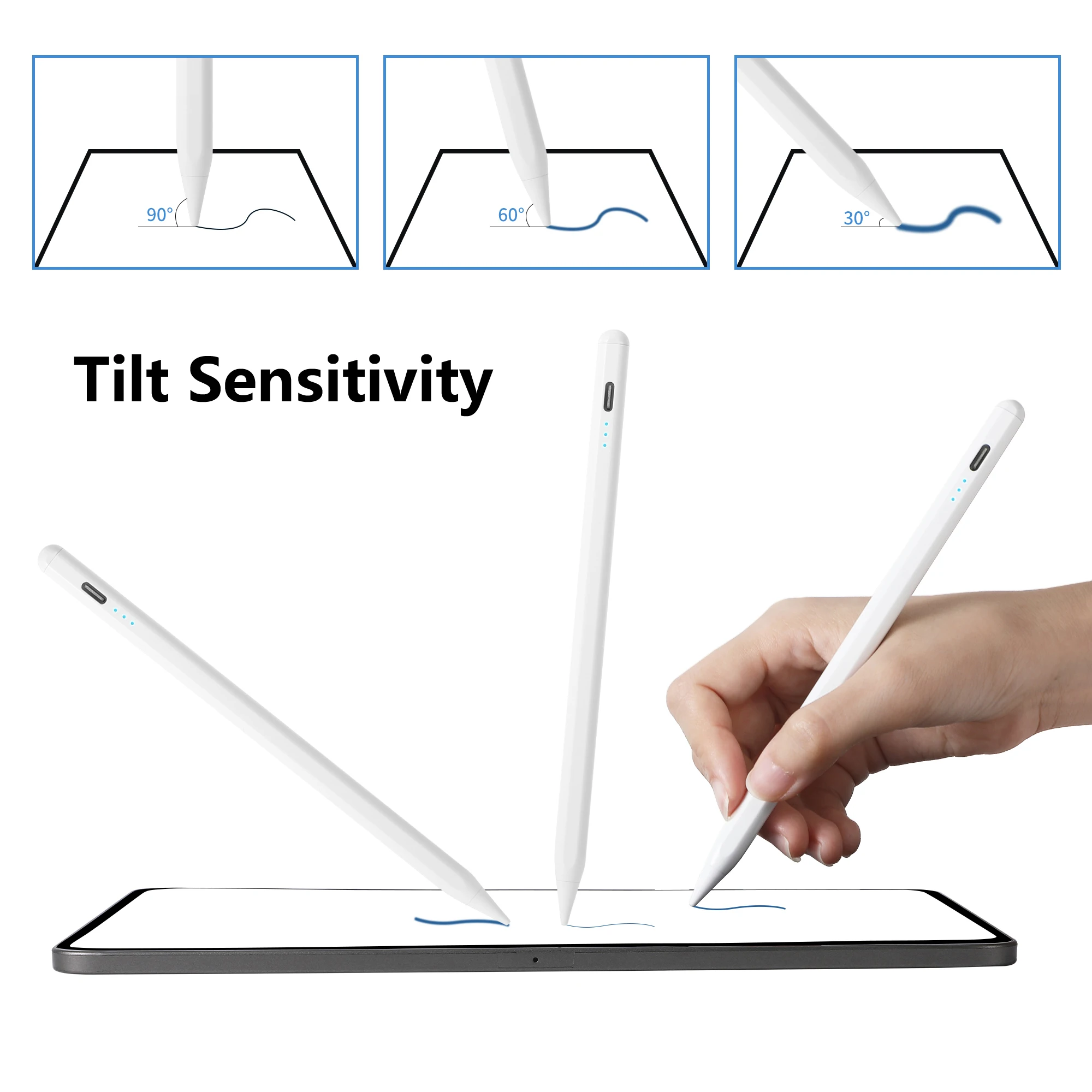 Stylus Pen for Apple Pencil 1 2 iPad 10th 9th 8th 7th 6th Air 5th 4th 3rd Generation Pro 12.9 11 inch Mini 6 5 Palm Rejection 4