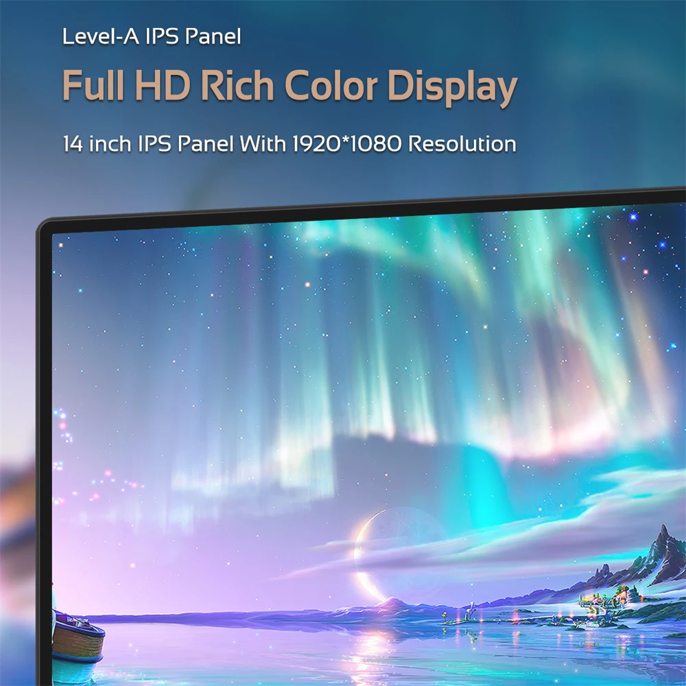 14 ġ ġ  PC ӿ ޴  IPS г 1920x1080P USB Ÿ C HDMI-ȣȯ ÷, ƺ ȭ Ʈ