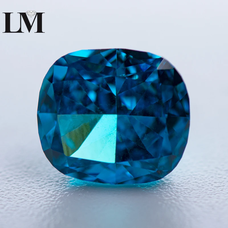 

Cubic Zirconia Stone 5A Grade Aquamarine Color Cushion Shape 4k Crushed Ice Cut Lab Synthetic Cz Gems Extremely Shiny Quality