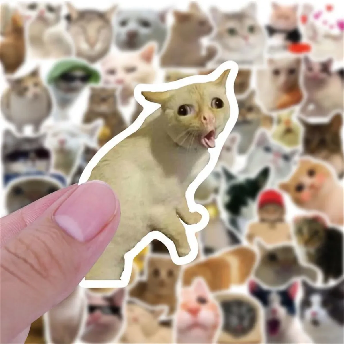 

50 шт., наклейки в виде кошек