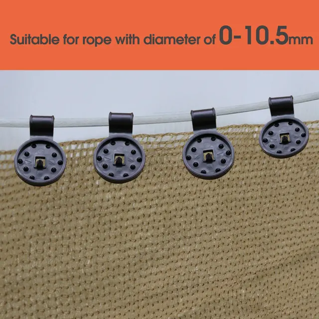 50-100 Százalék Műanyag Árnyékháló Rögzítése Clapp Árnyék Háló Brossok Hálózat Klip Árnyékoláshoz Kemping Üvegházhatású Grommet Kerítéshálózat Horog - Image 5