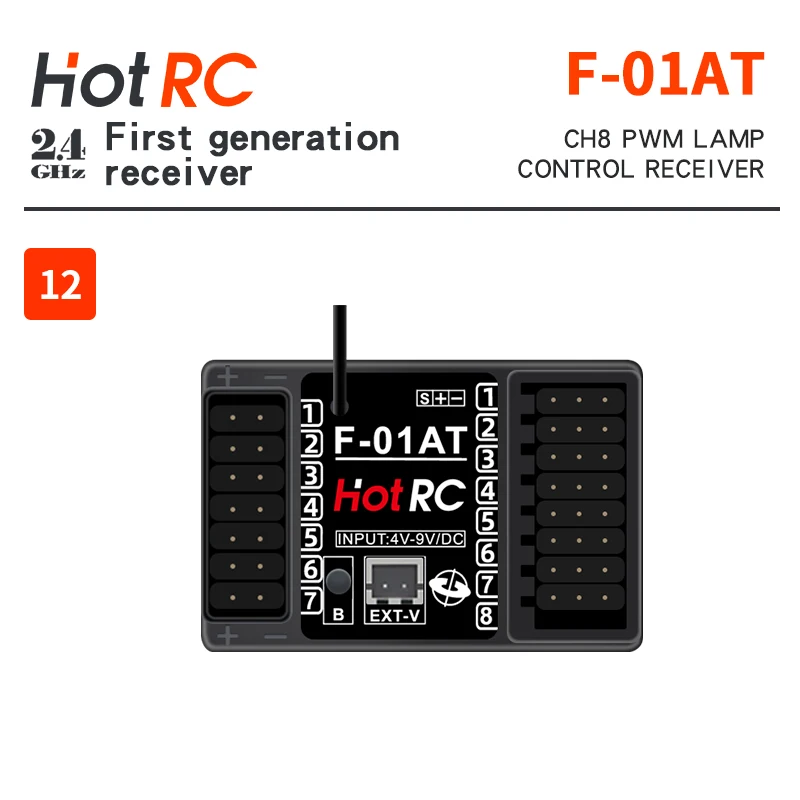 HOTRC 2,4 GHz Empfänger F-01A F-10AT F-06A F-06AT F-08A SBUS-A Mehrkanäle für CT-4A CT-6A CT-8A HT-8A DS600 RC Sender – Detail 15