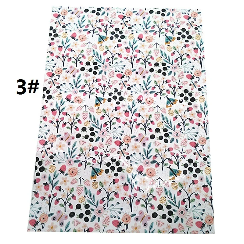 Spring Flowers Printed Jelly Leather Transparent See Through TPU Printed Sheets For Bows Earrings DIY R450A