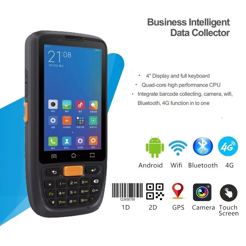 

Сканер штрих-кодов, беспроводной, 4G, Wi-Fi, с камерой, Bluetooth