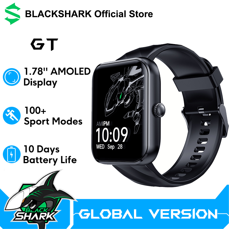 Global Version Black Shark GT SmartWatch 1.78 AMOLED Screen 10 Days Battery Life  BT Calling Health Monitoring 100+ Sport Modes