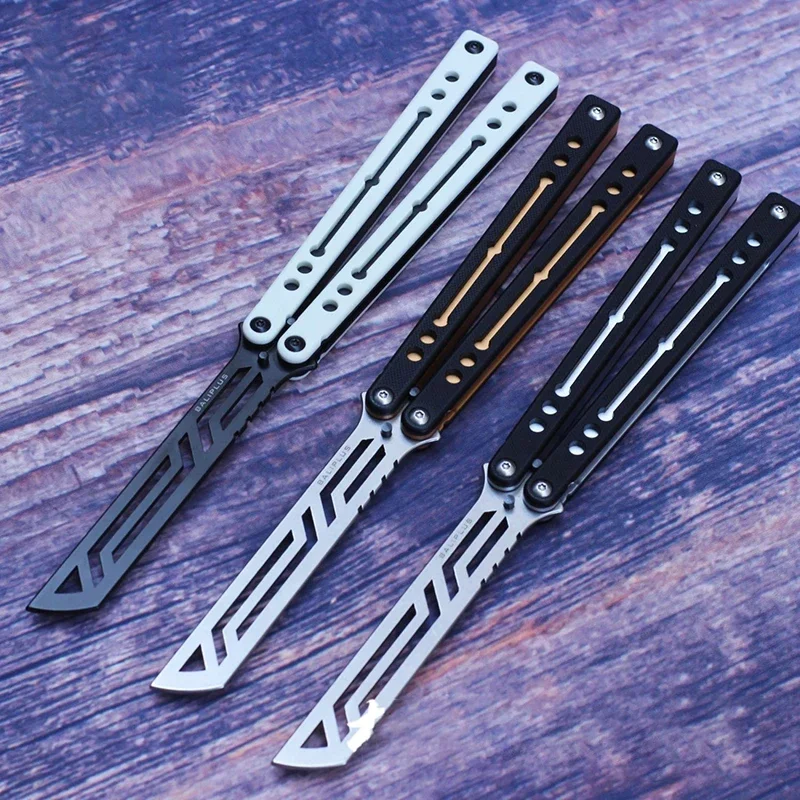 

Baliplus V2 Nautilus Clone Flipper Aluminum G10 Handle Bushing System Survival Hunting Balisong EDC Butterfly Trainer Knife