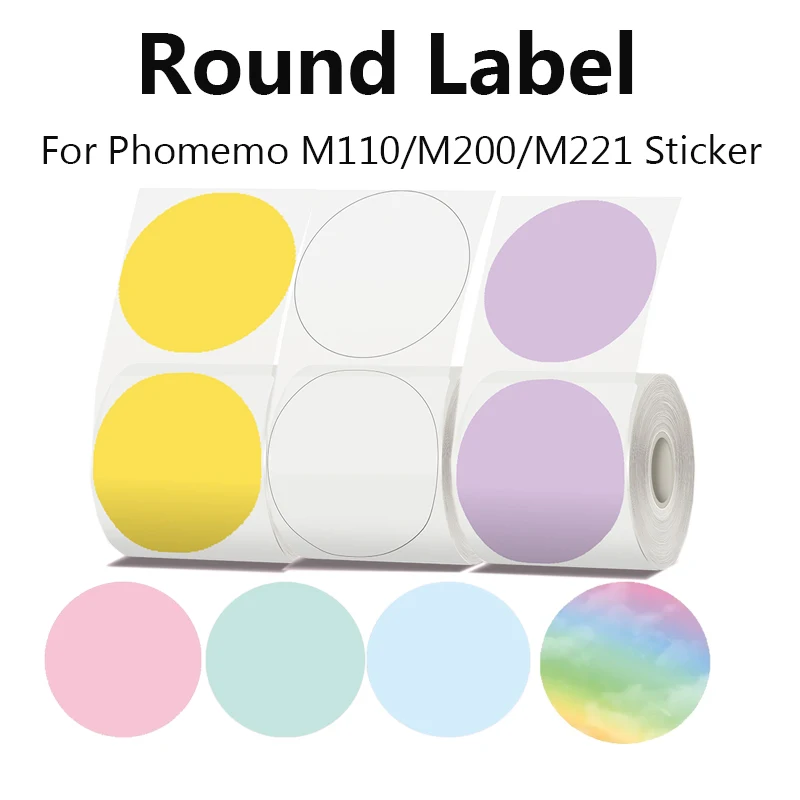 

1PCS 50mm Round Circle Self-Adhesive Labels for Phomemo M110/M110S/M120/M200/M220 Label Maker for Barcode Label, DIY