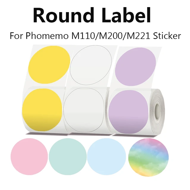 1PCS 50mm Round Circle Self-Adhesive Labels for Phomemo M110/M110S