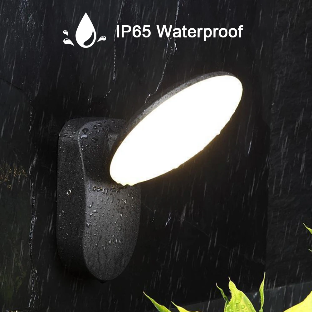 Square/Round LED Wall Lamp PIR Motion Sensor Waterproof Outdoor Garden Light 12W AC85-265V Wall Sconce Corridor Porch Light