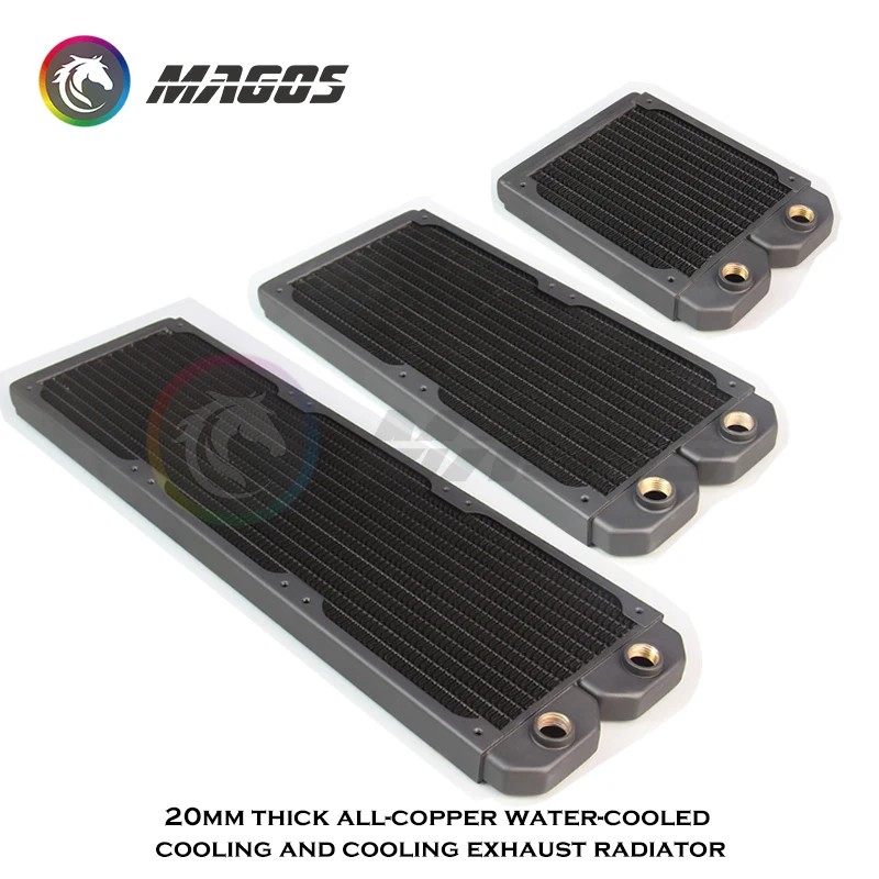 Radiador de Refrigeração de Água Fina de 20 mm Espessura g1 Cobre pc Dissipador Refrigerador para 12cm Ventilador 120 mm 240 mm 360 mm 480 mm Preto Branco - Imagem 5