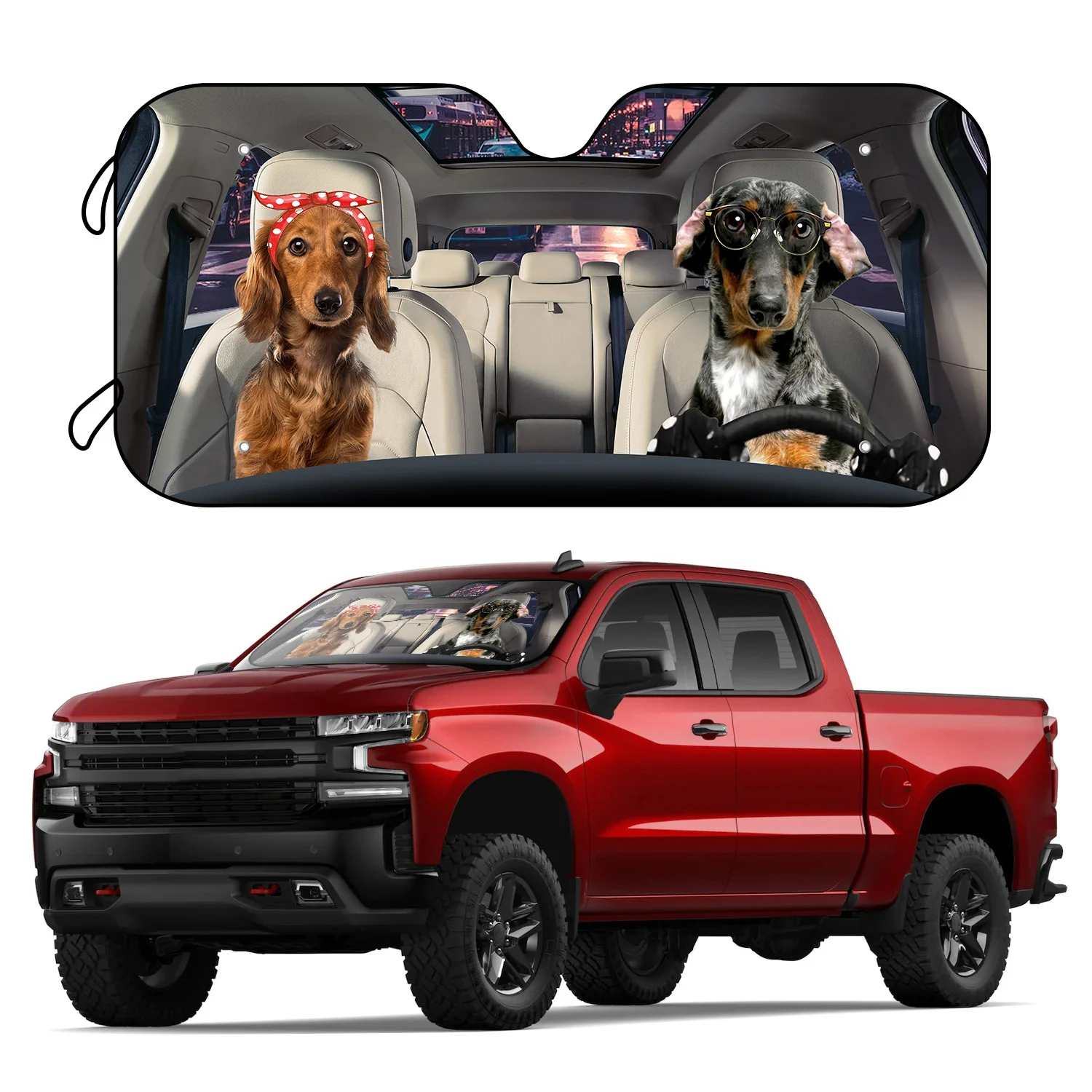 

Protect Your Pet from the Sun's Harmful Rays with this Foldable Windshield Sunshade!