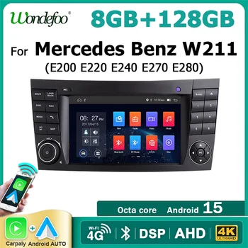Radio para Auto de 7'' con Android 15 y CarPlay para Benz Clase E W211 E200 E220 E300 E350 E240 E270 E280 2002-2008, Reproductor Multimedia 2 DIN 1
