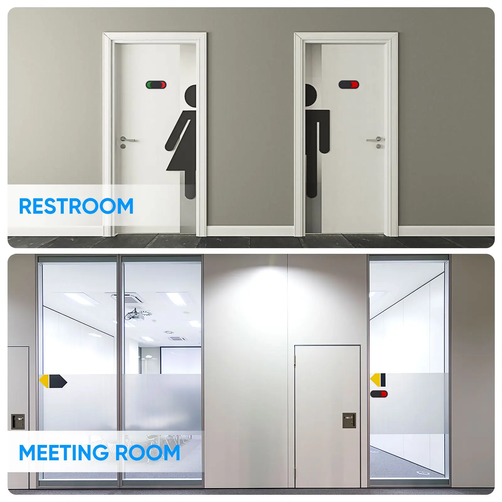 Privacy Door Sign With Slider - Vacant/Occupied Indicator For Offices & Bathrooms