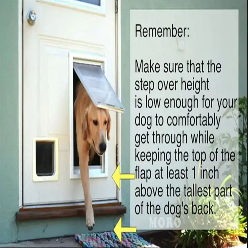 Pet Door Plastic Pet Door Pet Gate Dog Cat Flap Door Lock Security For Dog Cat Kitten Puppy ABS Plastic Large