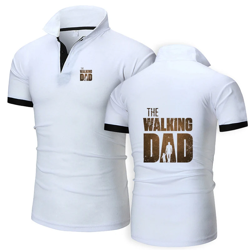 Summer Mens Breathable Polo Shirt Casual Walking Dead Print