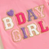 Children s Girls Birthday T-Shirts with Embroidered Letters Crew Neck Short Sleeves and Casual Summer Fashion Toddler Tops 1